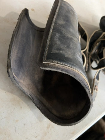 Black Leather Closed Front Boots