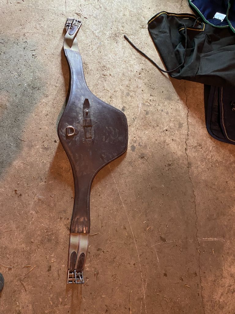 Brown Leather Belly Girth, 48"