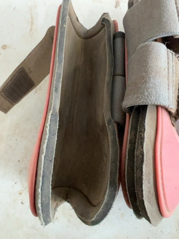 Pink Hampa Open Front Boots, Full