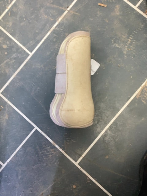 White Open Front Boots, Large