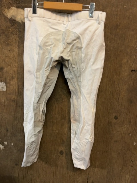 White Elation Platinum Full Seat Breeches, 30R