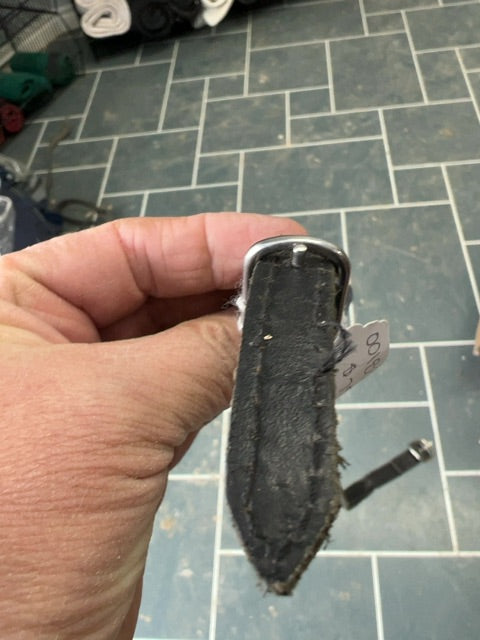 Black Leather Spur Straps