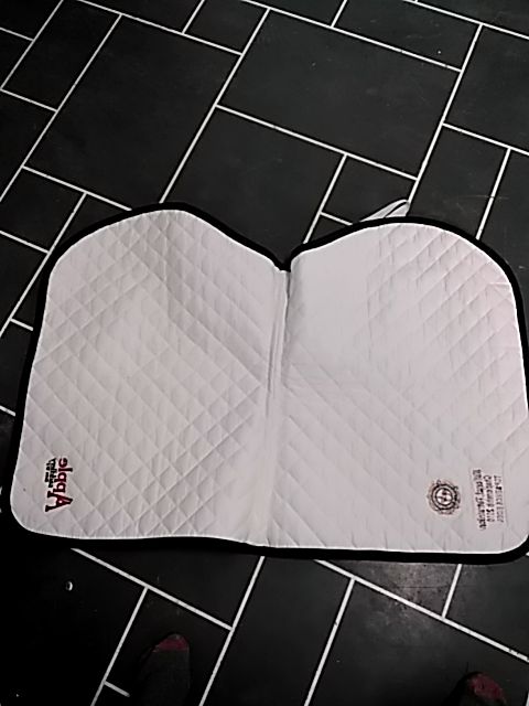 White with Green Trim Equimode Saddle Pad, Full