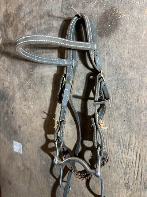 Brown Western Headstall and Bit, Full
