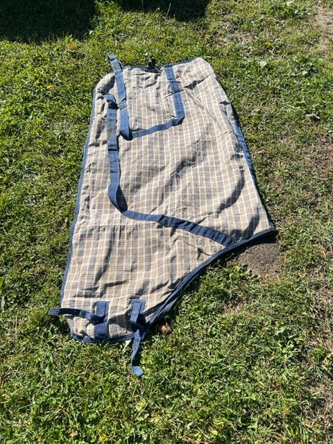 Baker Plaid Shedrow Stable Sheet, 74"