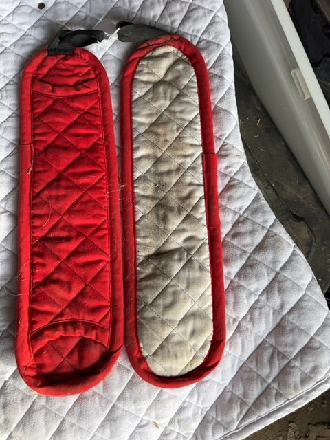 Red Stirrup leathers protector
