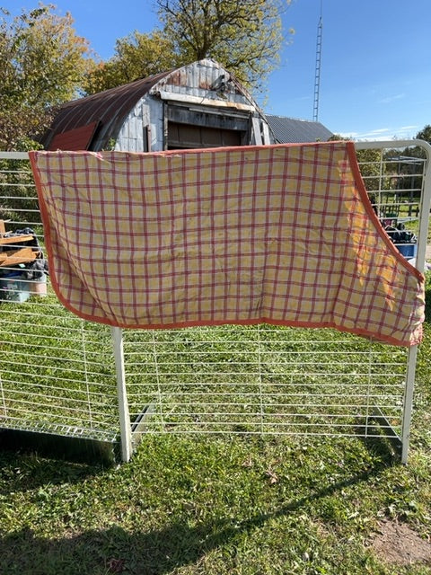 Tangerine Plaid Cotton Cooler, 64"