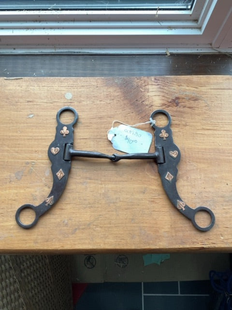 Brown Shanked Bit - Hearts,clubs and diamonds, 5"