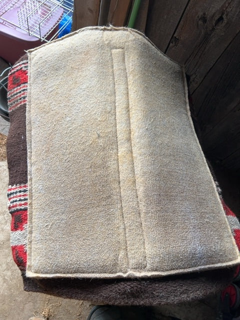 Brown/Red navajo felt lined Saddle Pad, 30"