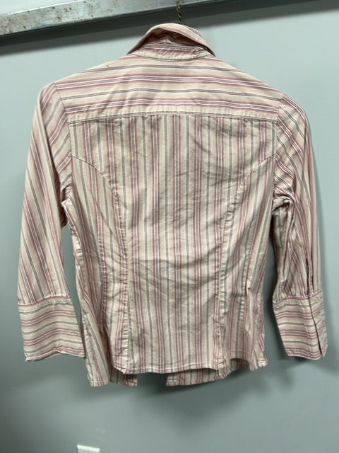 Pink Stripe Riders by Lee Long Sleeve Shirt, Small