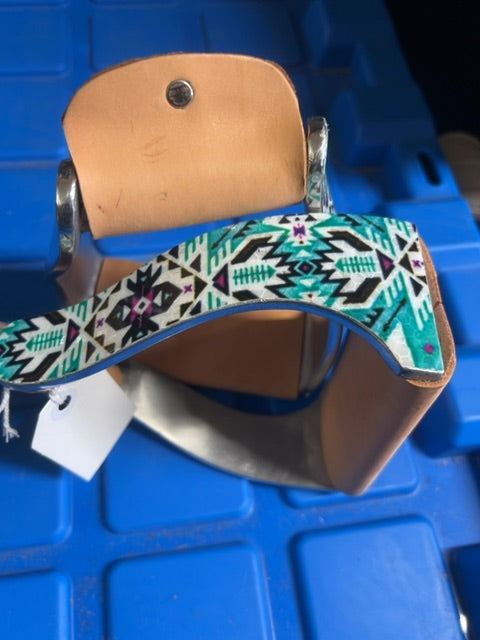Turquoise Western Offset Aluminum Stirrup