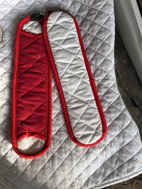Red Stirrup leathers protector