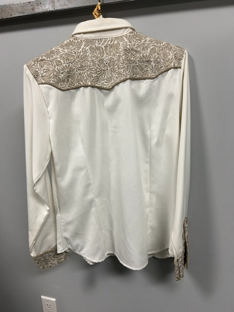 Cream Roper Show Shirt, Medium