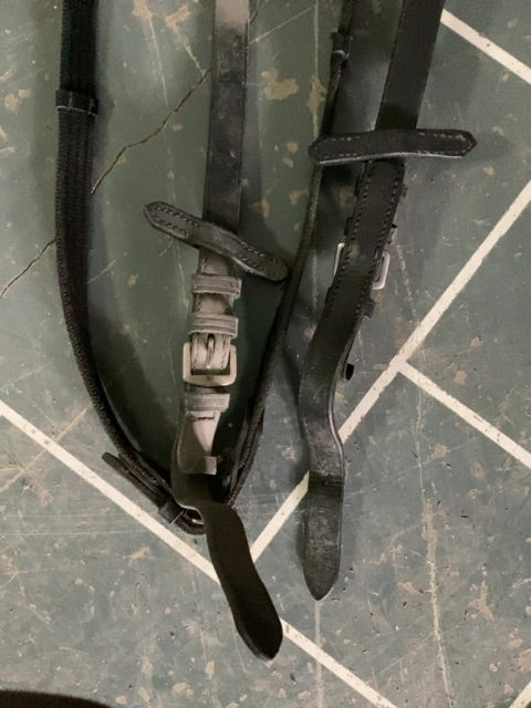 Black Web Reins with Buckle Ends, Full