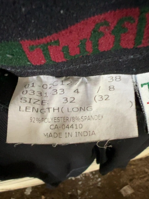 Black Tuffrider Kneepatch Breeches, 32L