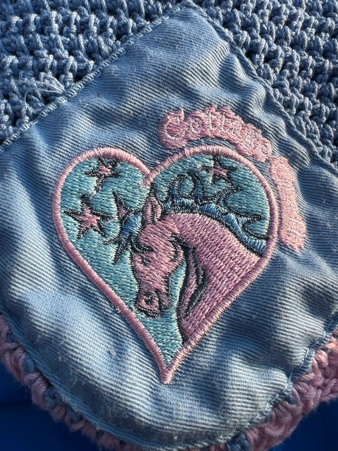 Blue/Pink Cottage Craft Horse Bonnets, Horse