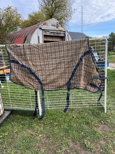 Baker Plaid Shedrow Stable Sheet, 78"