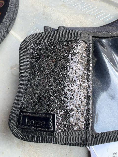 Black Horze Bell Boots with Glitter, XL