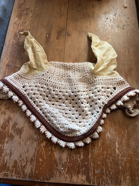 Beige Crochet bonnet