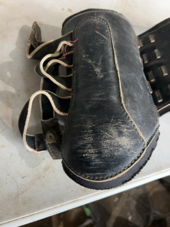 Black Leather Closed Front Boots