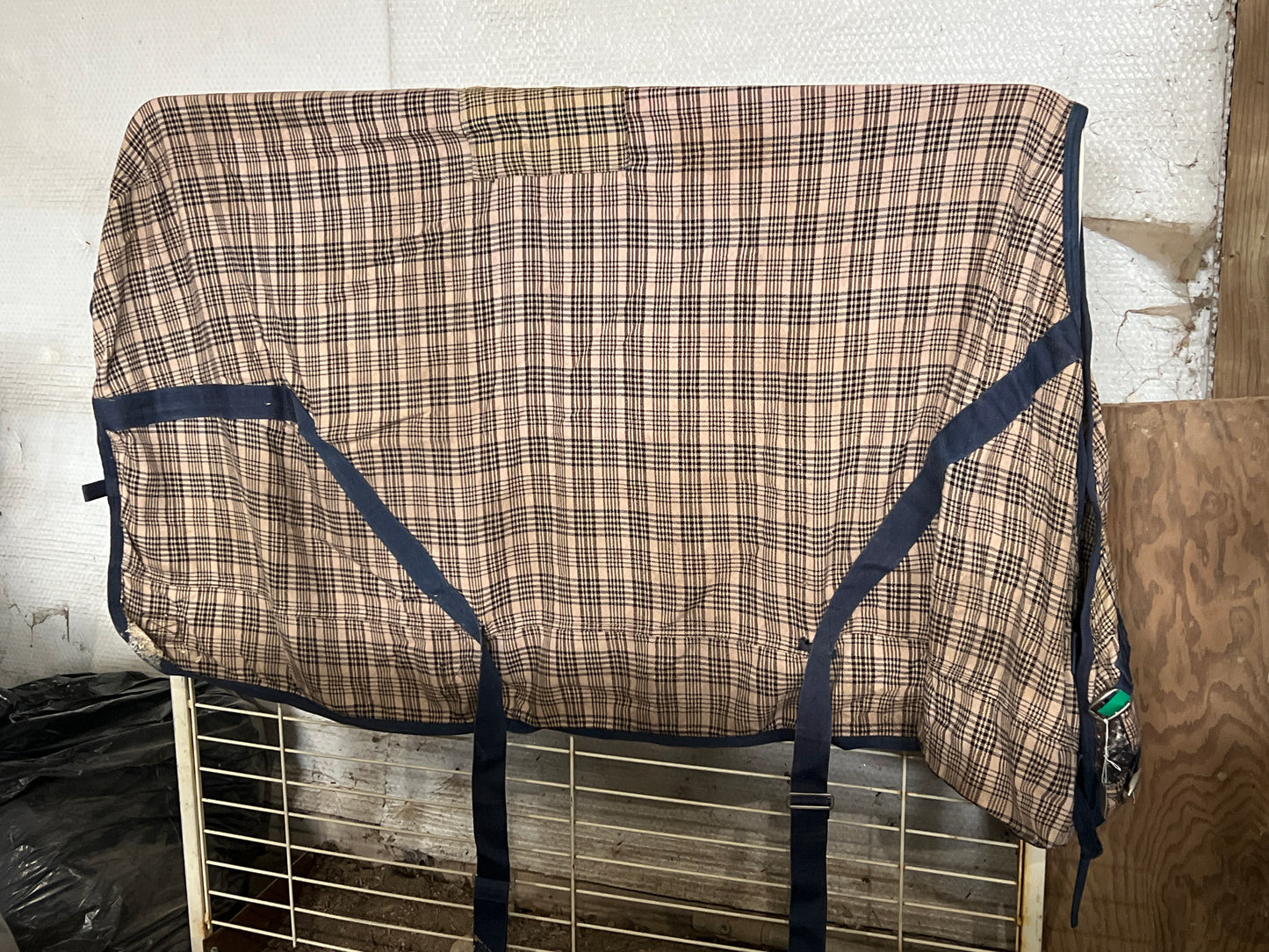 Baker Plaid Shedrow Stable Sheet, 76"