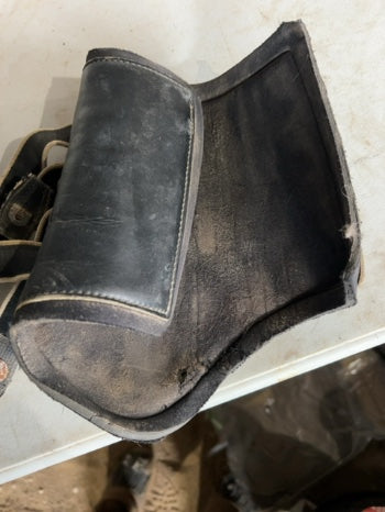 Black Leather Closed Front Boots