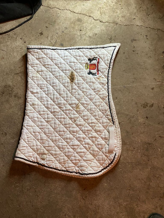 White with black piping  Saddle Pad