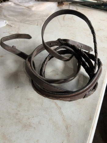 Brown  Laced Reins - Fancy Stitch, Full