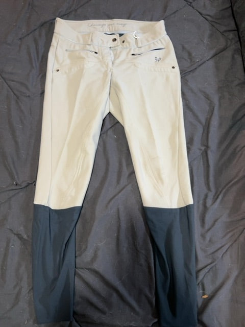 Beige Horse Pilot Kneepatch Breeches, Medium
