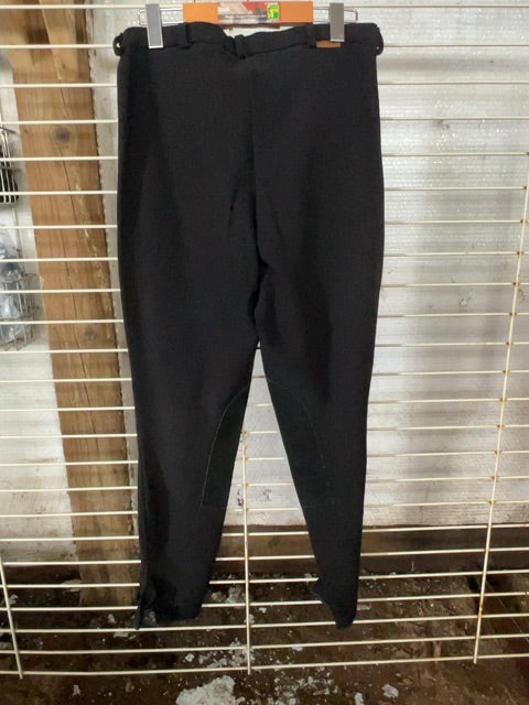 Black Tuffrider Kneepatch Breeches, 32L
