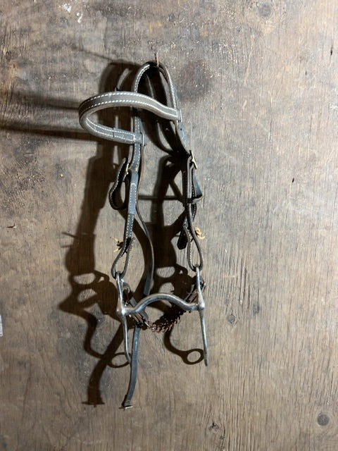 Brown  Western Headstall and Bit, Full