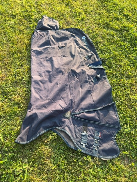 Navy Horze Avalanche Pro Fleece Lined Rain, 72”