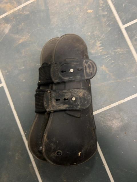 Black Lamicell Open Front Boots, Horse