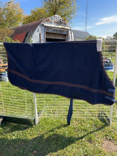 Navy Macintosh Wool Cooler, 72"