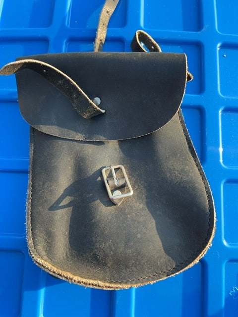 Black Leather Saddle Bag