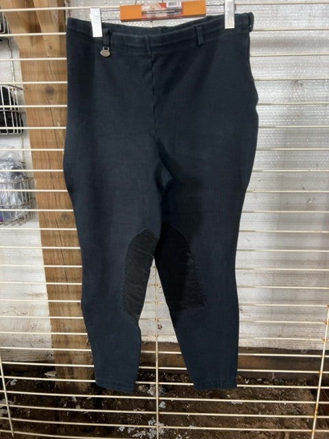 Black On Course Kneepatch Breeches, 36L