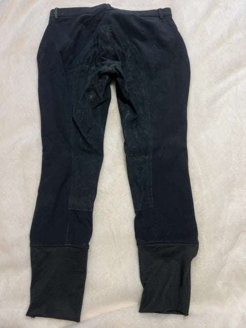 Black Elation Platinum Full Seat Breeches, 32R