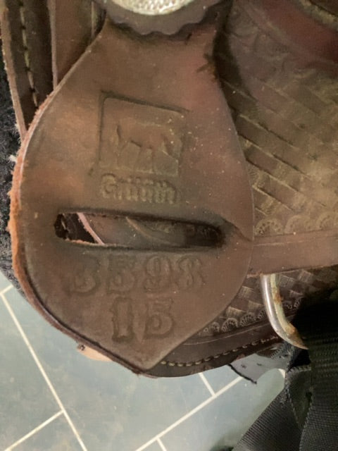 Brown Leather Western Saddle, 15"