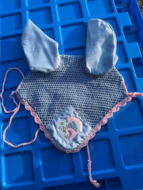 Blue/Pink Cottage Craft Horse Bonnets, Horse