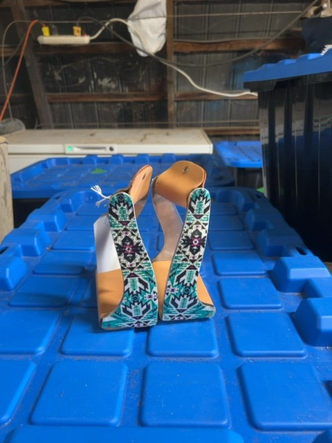 Turquoise Western Offset Aluminum Stirrup