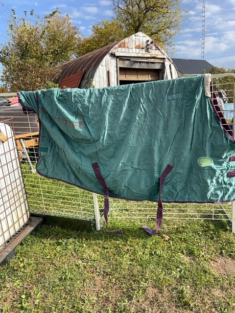 Green with Burgundy trim Shedrow Shell with moisture wicking liner, 78"