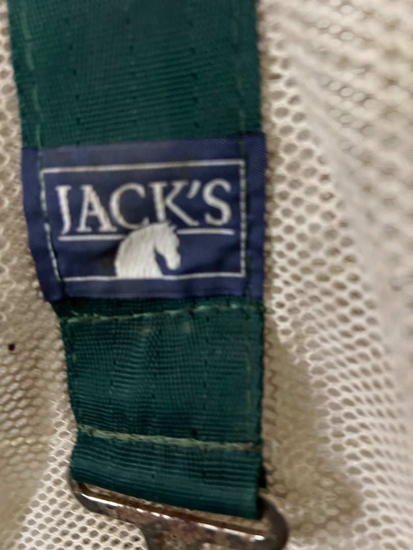 White with Green Binding Jack's Scrim, 76"