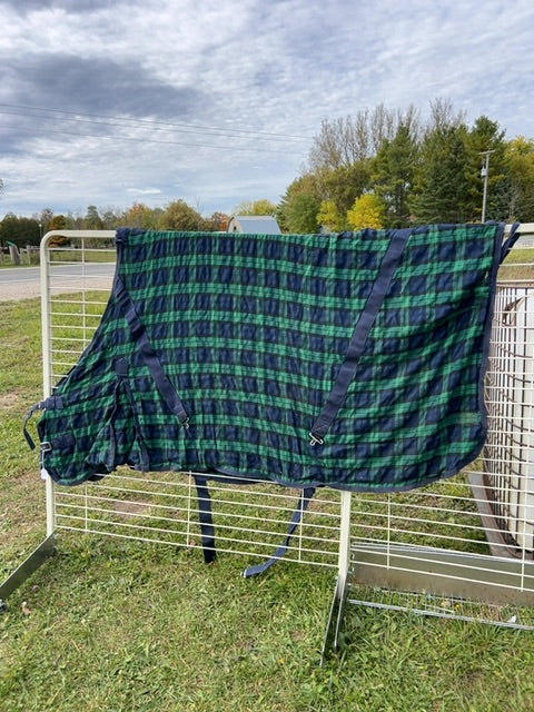 Green Plaid Supra Stable Sheet, 76”