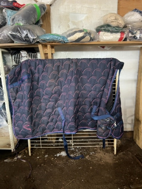 Navy Pessoa Stable Blanket, 84”