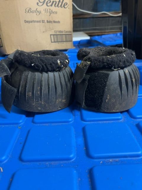 Black  Velcro Fleece Top Bell Boots, Large