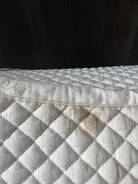 White with White Braiding Shedrow Saddle Pad, Full
