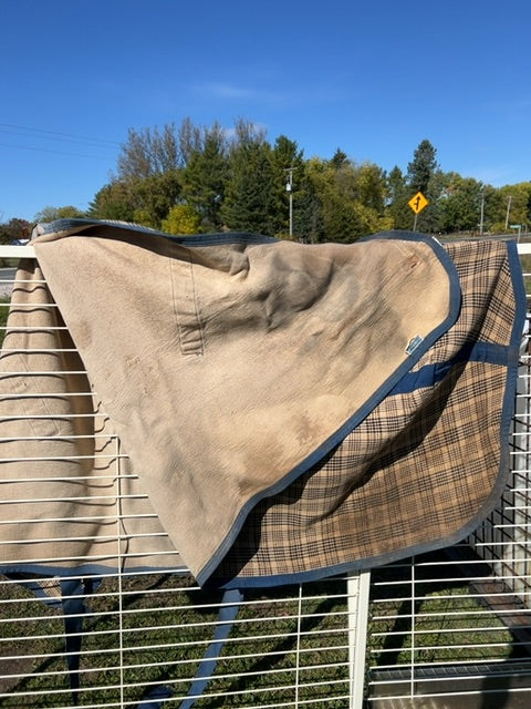 Plaid with Blue Trim Tackeria Heavy Stable, 75"