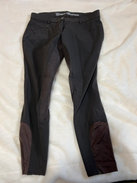 Brown Elation Platinum Full Seat Breeches, 34R