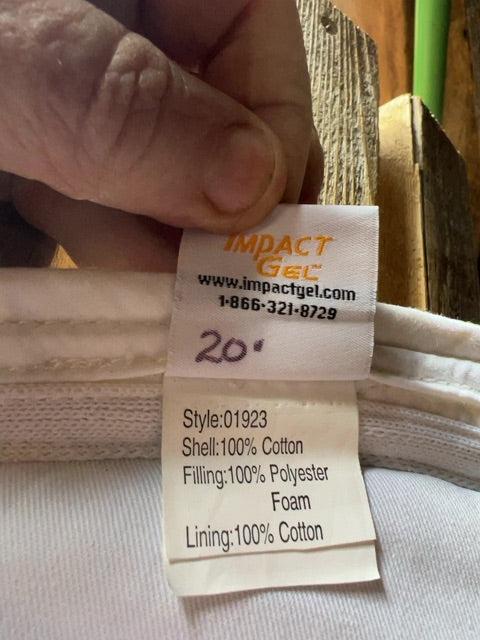 White Impact Gel Saddle Pads, 20"