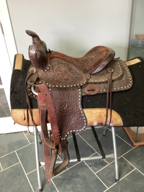 Brown with lacing  Saddle, 15"